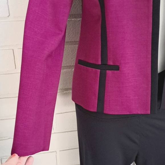 Evan Picone Fucia/Black Open Front Lined Blazer. Size 6 NWOT - Picture 4 of 10